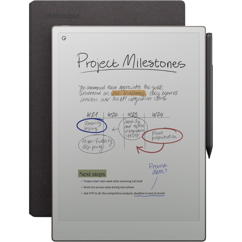 reMarkable Pack Avancé Paper Pro | Tablette à Encre électronique - Écran Couleur 11,8" + Stylet Marker Plus avec Gomme intégrée 