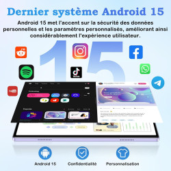 ZIOVO Tablette 10 Pouces Android 15,30Go RAM+128Go ROM (TF 2To)Tablet,5G WiFi Tablettes,Octa-Core 2.0 GHz/Gemini AI/Widevine L1/
