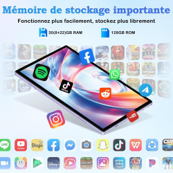 ZIOVO Tablette 10 Pouces Android 15,30Go RAM+128Go ROM (TF 2To)Tablet,5G WiFi Tablettes,Octa-Core 2.0 GHz/Gemini AI/Widevine L1/
