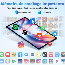 ZIOVO Tablette 10 Pouces Android 15,30Go RAM+128Go ROM (TF 2To)Tablet,5G WiFi Tablettes,Octa-Core 2.0 GHz/Gemini AI/Widevine L1/