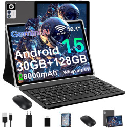 ZIOVO Android 15 Tablette 10 Pouces,30Go RAM+128Go ROM (TF 2To)Tablet,5G WiFi Tablettes,Octa-Core 2.0 GHz/Gemini AI/Widevine L1/