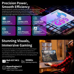 TECLAST T70 Tablette Tactile 14'' Pouces Top Gaming Android Tablet, Helio G99 2.2GHz Octa-Core, 20Go RAM+256Go(8To TF), Dual SIM