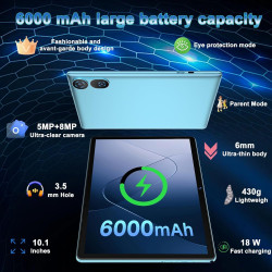 DMOAO Tablette 10 Pouces Android 15 avec 30 Go RAM + 2 to ROM Expansion, Widevine L1, 5G Wi-FI, Gemeni AI, 8 cœurs, GPS, 2 en 1 