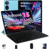 DMOAO Tablette 10 Pouces Android 15 avec 30 Go RAM + 2 to ROM Expansion, Widevine L1, 5G Wi-FI, Gemeni AI, 8 cœurs, GPS, 2 en 1 