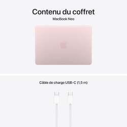 Apple MacBook Neo 13″ 2026 Portable avec Puce A18 Pro : Conçu pour l’IA et Apple Intelligence, mémoire unifiée 8 Go, SSD 256 Go 