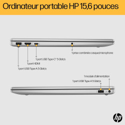 HP 15-fc0005sf Ordinateur Portable 15,6" FHD, PC Portable (AMD Ryzen 5 7520U, RAM 8 Go, SSD 512 Go, AMD Radeon Graphics, Windows