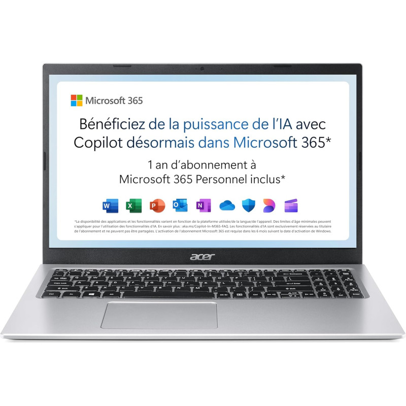 Acer Aspire 1 A115-32-C3AK Ordinateur Portable 15,6'' Full HD, PC Portable (Intel Celeron N4500, RAM 4 Go, 128 Go eMMC, Intel UH