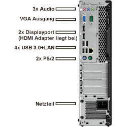Lenovo ThinkStation Intel i7 8700 12-Thread 4,60 GHz Ordinateur Multimédia pour Bureau avec 3 Ans de Garantie! - 16 Go - 1000 Go