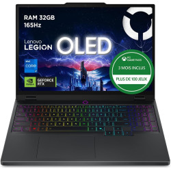 Lenovo Legion 5 15IRX10 - Ordinateur Portable Gaming 15.1'' OLED WQXGA 165Hz (Intel Core i7-13650HX, RAM 32Go, SSD 1To, NVIDIA R