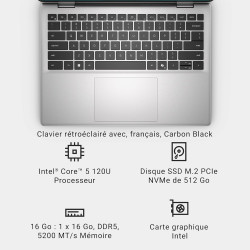 Dell 14 x dc14250 intel core 5 120u, 14 inch 2k ips 300 nits anti-glare intel graphics 16gb ddr5 ram, 512gb ssd, windows 11 home