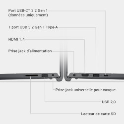 Dell 15 ordinateur portable dc15250 – 15,6" fhd 120hz, intel core i7-1355u, graphiques intel uhd, 16go ram, 512go ssd, webcam hd