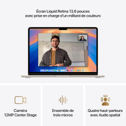 Apple MacBook Air 13 Pouces Ordinateur Portable avec Puce M4 : Conçu pour Apple Intelligence, Écran Liquid Retina de 13,6 Pouces