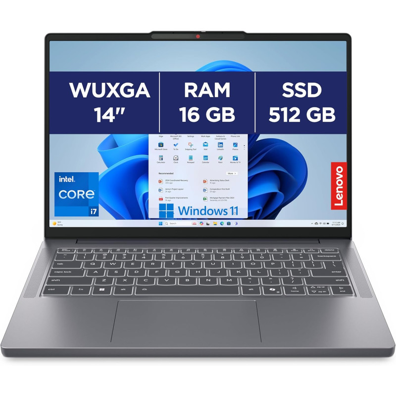 Lenovo IdeaPad Slim 3 14IRH10 - Ordinateur Portable 14'' WUXGA (Intel Core i7-13620H, RAM 16Go, SSD 512Go, Intel UHD Graphics, W