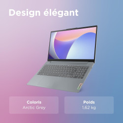 Lenovo IdeaPad Slim 3 15IRU8 - Ordinateur Portable 15.6'' FHD (Intel Core i3-1315U, RAM 8Go, SSD 512Go, Intel UHD Graphique Inté