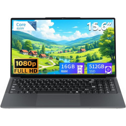 Ordinateur portable 15,6 pouces, PC Portable Win 11, écran HD 1920x1080 Core jusqu'à 3,4 GHz, Pc Portable 16Go 512Go SSD, Laptop