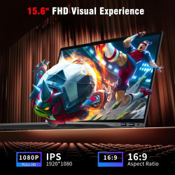 Ordinateur portable 15,6 pouces, PC Portable Win 11, écran HD 1920x1080 Core jusqu'à 3,4 GHz, Pc Portable 16Go 512Go SSD, Laptop