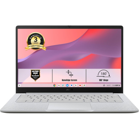 ASUS Chromebook Plus CX1405CTA-S60060 14 Pouces FHD 60Hz Pc Portable (Intel Core 3-N355 Processeur 3.9 GHz, 8GB LPDDR5, 128G eMM
