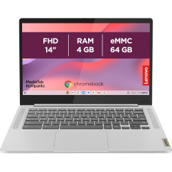 Lenovo IdeaPad Slim 3 Chromebook 14M868 - Ordinateur Portable 14'' FHD (MediaTek Kompanio 520, RAM 4Go, eMMC 64Go, Arm Mali-G52 
