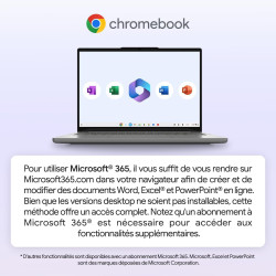 Lenovo IdeaPad Slim 3 Chromebook 14M868 - Ordinateur Portable 14'' FHD (MediaTek Kompanio 520, RAM 4Go, eMMC 64Go, Arm Mali-G52 