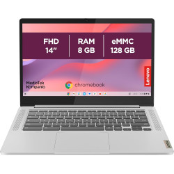 Lenovo IdeaPad Slim 3 Chromebook 14M868 - Ordinateur Portable 14'' FHD IPS 300nits Tactile (MediaTek Kompanio 520, RAM 8Go, eMMC