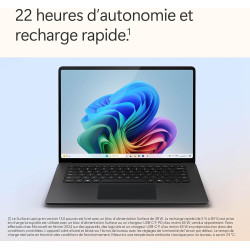Microsoft Surface Laptop | Copilot+ PC | Ecran Tactile 15” | Snapdragon® X Elite | 16Go RAM | SSD 512Go| Dernier Modèle, 7ème Ed