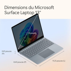 Microsoft Surface Laptop | Copilot+ PC | Ecran Tactile LCD 13”| Snapdragon® X Plus | 16Go RAM | Stockage 512Go | Dernier Modèle 