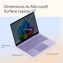 Microsoft Surface Laptop | Copilot+ PC | Ecran Tactile LCD 13”| Snapdragon® X Plus | 16Go RAM | Stockage 512Go | Dernier Modèle 