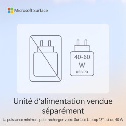 Microsoft Surface Laptop | Copilot+ PC | Ecran Tactile LCD 13”| Snapdragon® X Plus | 16Go RAM | Stockage 512Go | Dernier Modèle 