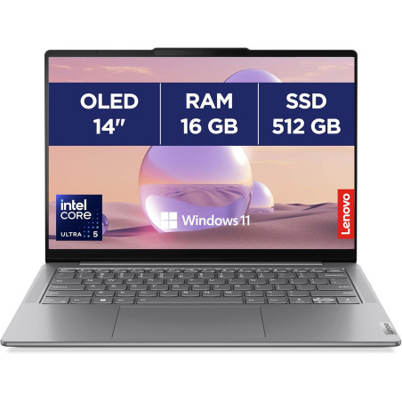 Lenovo Yoga Slim 7 14IMH9 - Ordinateur Portable 14'' WUXGA OLED (Intel Core Ultra 5 125H, RAM 16Go, SSD 512Go, Intel Arc Graphic