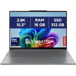 Lenovo Yoga Slim 7 15ILL9 - Ordinateur Portable Copilot+ 15'' 2.8K WQXGA+ 120Hz Tactile (Intel Ultra 7 256V, RAM 16Go, SSD 512Go