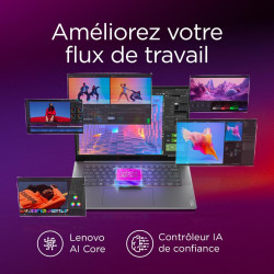 Lenovo Yoga Slim 7 15ILL9 - Ordinateur Portable Copilot+ 15'' 2.8K WQXGA+ 120Hz Tactile (Intel Ultra 7 256V, RAM 16Go, SSD 512Go