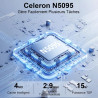 Ordinateur Portable 14 Pouces Celeron N5095 Win11 Pro 8Go RAM 256Go SSD Extension1To 5G WiFi 1920x1080 FHD PC Portable avec Sour
