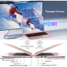 Ordinateur Portable 14 Pouces Celeron N5095 Win11 Pro 8Go RAM 256Go SSD Extension1To 5G WiFi 1920x1080 FHD PC Portable avec Sour