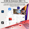 Ruzava 2026 Ordinateur Portable 14 Pouces Celeron N5095 8Go RAM 256Go PC Portable Extension SSD TF 1To 5000mAh Laptop HDMI Type-