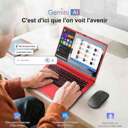 Ruzava 2026 Ordinateur Portable 14 Pouces Celeron N5095 8Go RAM 256Go PC Portable Extension SSD TF 1To 5000mAh Laptop HDMI Type-