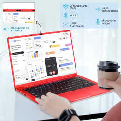 Ruzava 2026 Ordinateur Portable 14 Pouces Celeron N5095 8Go RAM 256Go PC Portable Extension SSD TF 1To 5000mAh Laptop HDMI Type-