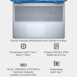 Dell 16 plus 2-in-1 laptop copilot+ db06250-16 fhd+ (1920x1200) touch 16:10, intel core ultra 7 series 2, intel arc, 16gb ram, 5