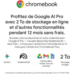 acer Chromebook Plus 514 I PC Portable 14" LCD| Intel Core 3 N355 | 8 Go RAM | 128 Go eMMC | ChromeOS I Clavier FR AZERTY I Gris