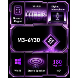 FUNYET Ordinateur Portable,15.6" Pc Portable 2 Cœurs 16Go RAM 256Go SSD Extension TF 1To,(Processeur M3-6Y30, 5000mAh),IPS 1920×