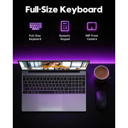 FUNYET Ordinateur Portable,15.6" Pc Portable 2 Cœurs 16Go RAM 256Go SSD Extension TF 1To,(Processeur M3-6Y30, 5000mAh),IPS 1920×