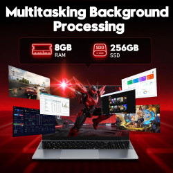 FUNYET 2026 15.6 Pouces Ordinateur Portable 8Go RAM 256Go SSD Soutien TF 1To Win11 Pro Processeur 4425Y PC Portable 5000mAh IPS 
