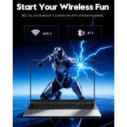 FUNYET Ordinateur Portable 15.6 Pouces Gaming Laptop Core i5-7Y54 16Go RAM 512Go SSD Win 11 Pro Écran 1920×1080 FHD PC Portable 