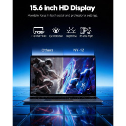 FUNYET Ordinateur Portable 15.6 Pouces Gaming Laptop Core i5-7Y54 16Go RAM 512Go SSD Win 11 Pro Écran 1920×1080 FHD PC Portable 