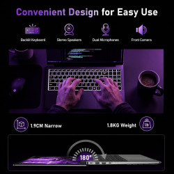 FUNYET Gaming Ordinateur Portable 16 Pouces R7 5825U jusqu'à 4.5GHz PC Portable 16Go RAM 1To SSD Extension TF 1To Win11 Laptop a