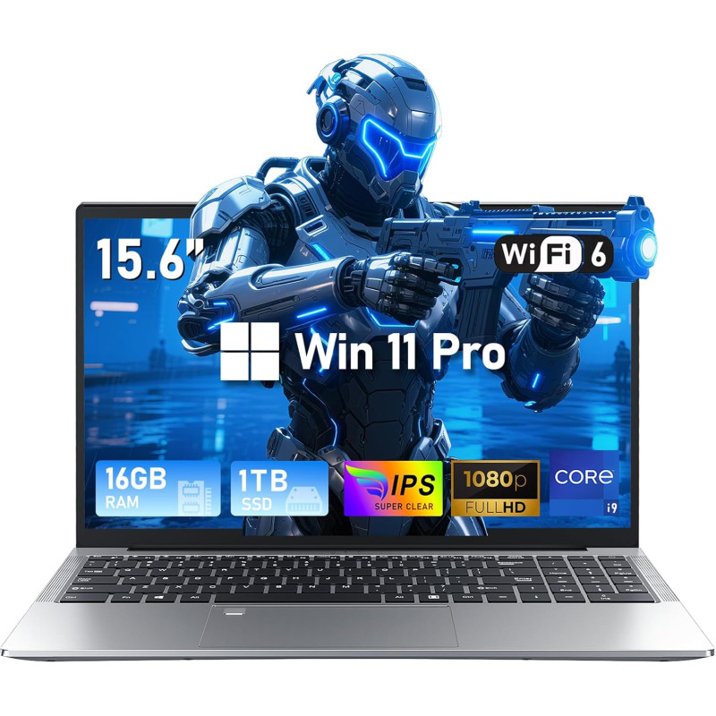 FUNYET Nouveau Ordinateur Portable 15.6 Pouces Gaming Laptop Core i9-11900H 16Go RAM 1To SSD Win 11 Pro Écran 1920×1080 FHD HDMI