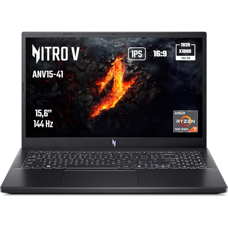 ACER Nitro 5 ANV15-41-R9NM, Ordinateur Portable Gaming 15.6'' Full HD IPS 144Hz, (AMD Ryzen 7 7735HS, NVIDIA GeForce RTX 4060, R