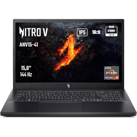 ACER Nitro 5 ANV15-41-R9NM, Ordinateur Portable Gaming 15.6'' Full HD IPS 144Hz, (AMD Ryzen 7 7735HS, NVIDIA GeForce RTX 4060, R