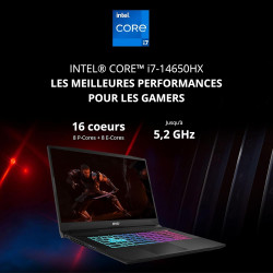 MSI Katana 17 HX B14WGK-084FR Dragon Station : Intel Core i7 14650HX - 32GB DDR5 - SSD 1TB NVMe PCIe - Nvidia RTX5070 8GB GDDR7 