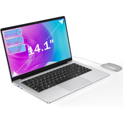 Ordinateur portable 14,1" hd, 6 go ram, ssd 128 go, processeur double cœur, wi‑fi 2,4g/5g & bleutooth, design silencieux sans ve