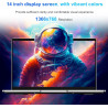 Ordinateur portable 14,1" hd, 6 go ram, ssd 128 go, processeur double cœur, wi‑fi 2,4g/5g & bleutooth, design silencieux sans ve